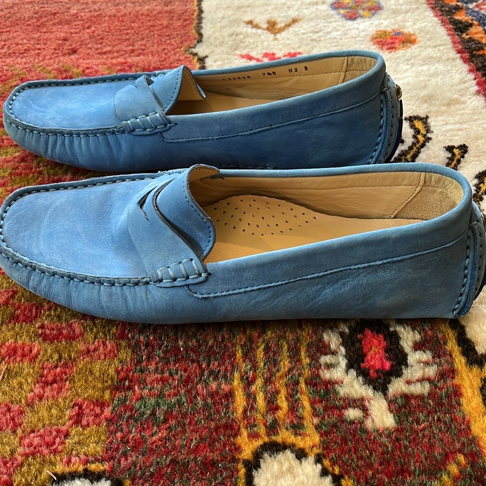 Cole Haan Blue Suede Loafers - Picture 4 of 8